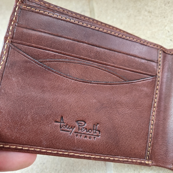 Tony Peroth Wallet Leather Italy Quality Dad Gift Brown RFID - Picture 5 of 13